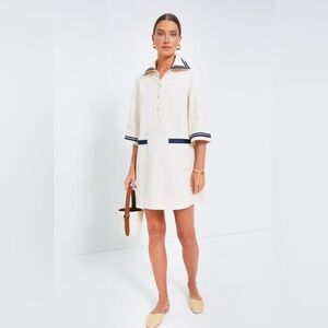 New Pomander Place Gardenia Hart Shirt Cream and Navy Sailor Cotton Dress